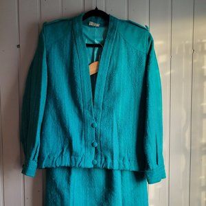 VINTAGE Hand Woven Wool Blend Dress Suit